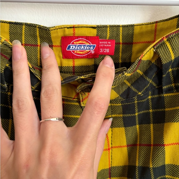 Women’s Dickies Yellow Plaid Pants size 3/26 - Picture 2 of 3